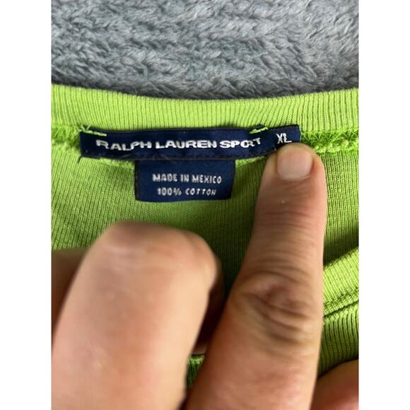Ralph Lauren Sport Lime Green Long Sleeve Cotton Sweater Women's XL - Picture 3 of 8